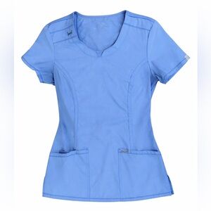 Cherokee Infinity Light Blue Women’s Scrub Top Size S Stretch Utility Uniform